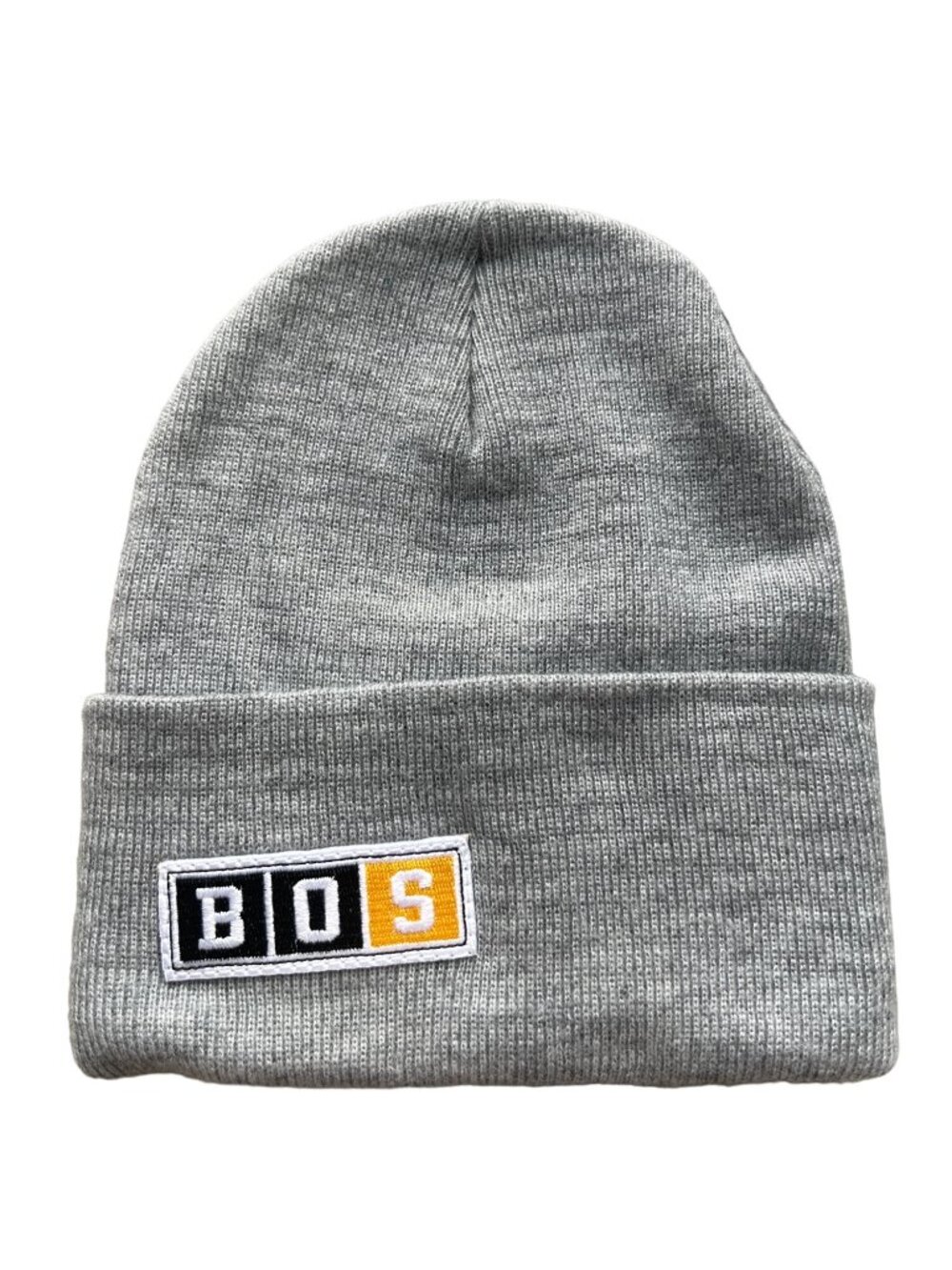 Beechfield Beanie Hat One Size BOS Embroidered Boston Hockey Gray College Knit